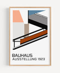 Geometric Bauhaus 1923 inspired wall art with muted colours for contemporary decor
