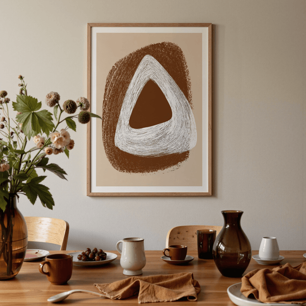 Detail shot of soft-edged contours and negative space in triangle composition