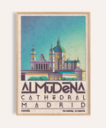 Madrid Poster showing Almudena Cathedral with domed roof