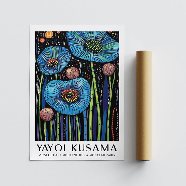 Colorful Wall Art Floral featuring abstract poppy-like shapes.