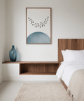 Minimal Wall Decor poster featuring birds in Blue and White, bedroom art