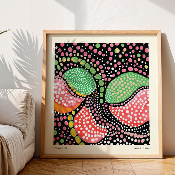 high-quality green pink art with dynamic patterns