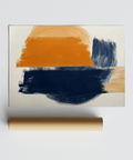 Blue and Orange Abstract Art home decor print with bright Blue and Orange for lounge wall art
