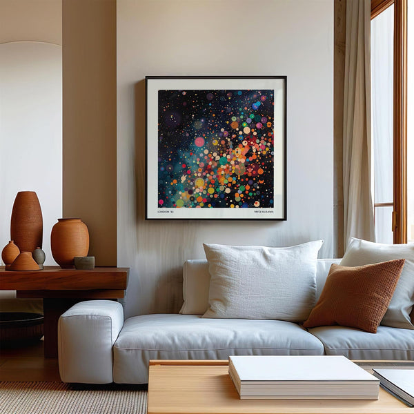Abstract galaxy posters with swirling star formations