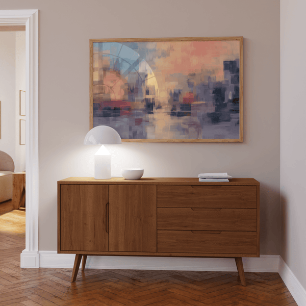 Abstract Sunset Art Print, multicolored, ideal for office wall art