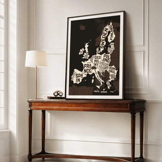 Europe Poster Brown Beige White colors for living room print