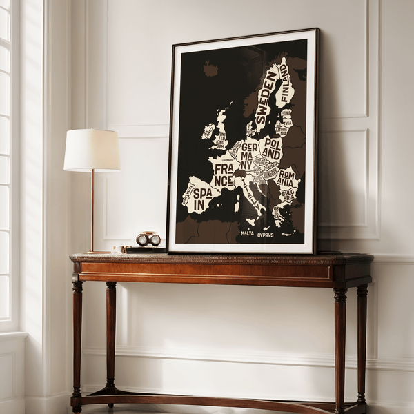 Europe Poster Brown Beige White colors for living room print