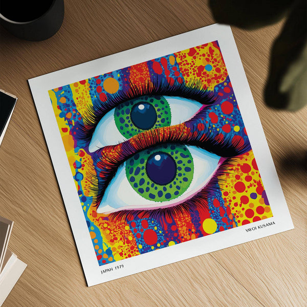 Abstract eye-themed colorful pop art ideal for eclectic home decor