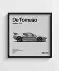 Gray shaded De Tomaso Pantera GT5 Print, designed for man cave wall art