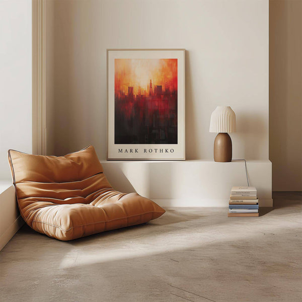 High-quality California wall art print with bold colour fields