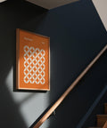 Decorative orange poster in minimalist Bauhaus tradition, perfect for modern homes.