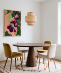 Fig Wall Art decorative poster in pink and green for modern spaces