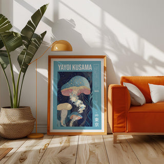 Graphic ocean wall art displayed as part of unique art prints series.