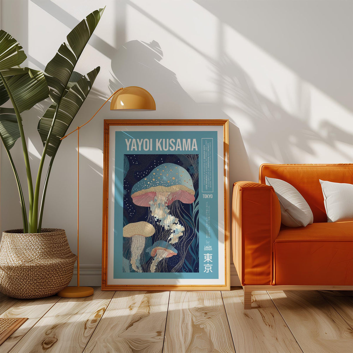 Graphic ocean wall art displayed as part of unique art prints series.