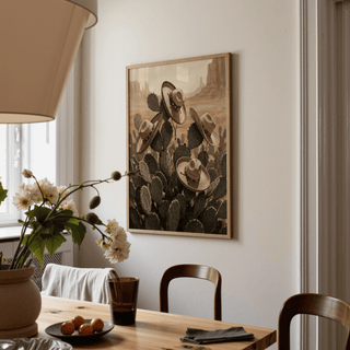 Southwestern Art Prints with brown and green palette, living space wall art