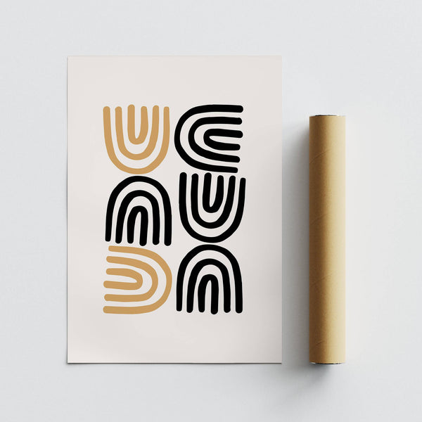 Bold black and gold pictures suitable for boho-inspired interiors