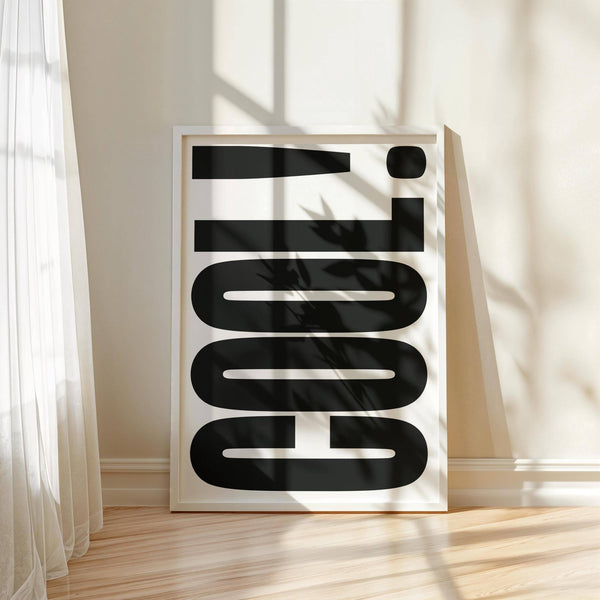Minimalist cool typography poster for modern interiors