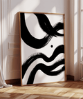 black and white paintings abstract featuring Black and White for bedroom art display