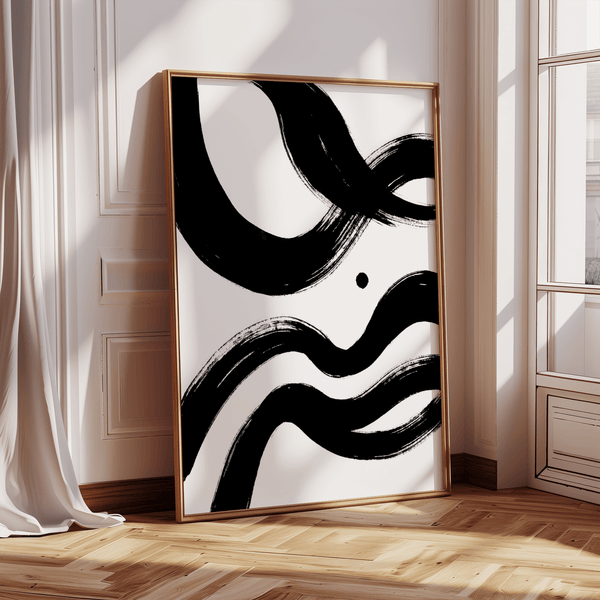 black and white paintings abstract featuring Black and White for bedroom art display