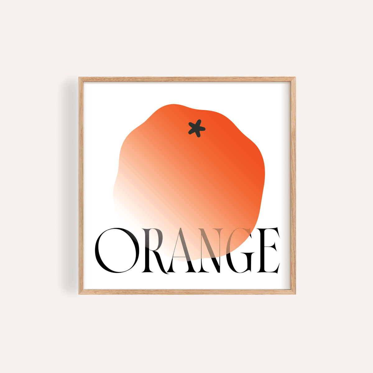 Centered orange illustration poster wall art with bold ORANGE wordmark