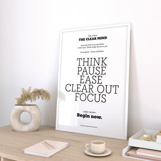Modern home office setup with Inspirational Quotes for Office Wall framed print.