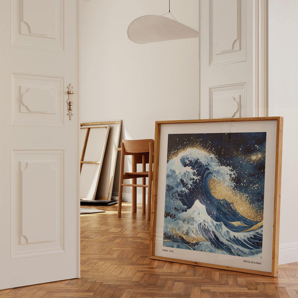 expressive wall art of the ocean with luxurious composition
