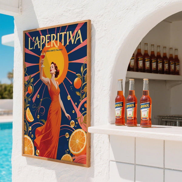 Aperol Spritz Gift artwork ideal for kitchen or bar décor.