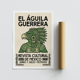 Mexican Eagle Art Print showing the complete design with headline, eagle illustration, and bottom framed text area
