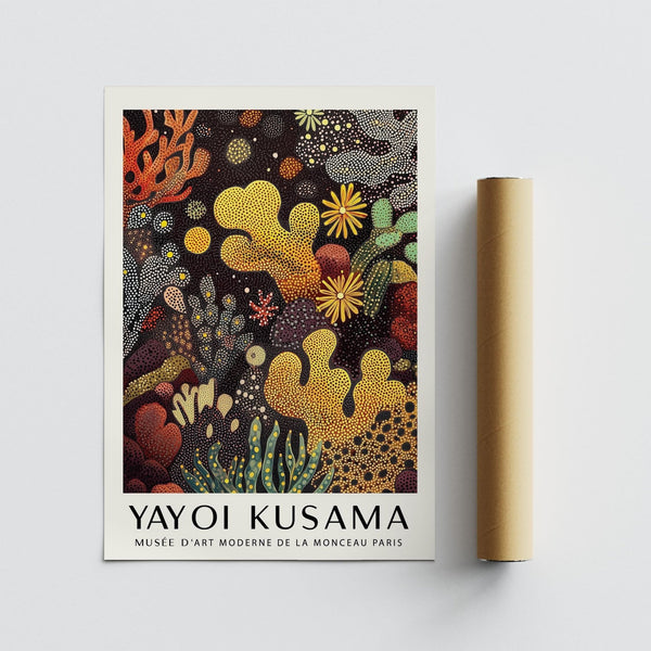 Deep sea inspired sea life art with intricate botanical shapes.