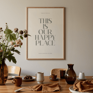 Inspirational Wall Sign art print with Green and Beige for hallway display