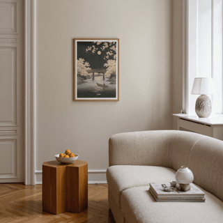 Cherry Blossom Art Print featuring Green details ideal for bedroom decor