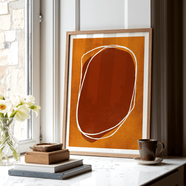 Close-up of Abstract Earth Tone Wall Art texture highlighting speckled surface and grain