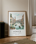 Venice Canal Art Print graphic cityscape with coordinate text