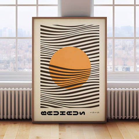 Sun Wave Op Art Print