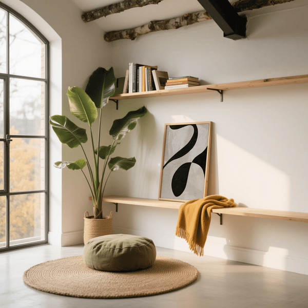 Abstract Black and White Art minimalist Gray and Black print for study