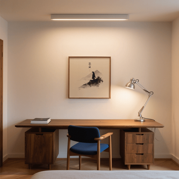 Modern Samurai Wall Art in white, adds elegance in hallway decor