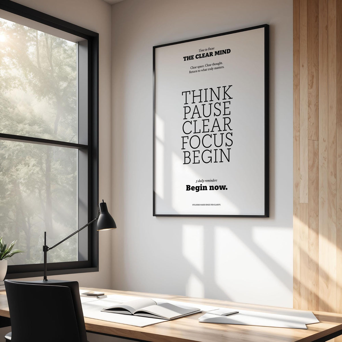 Clean typography Motivational Art for the Office to inspire fresh starts.