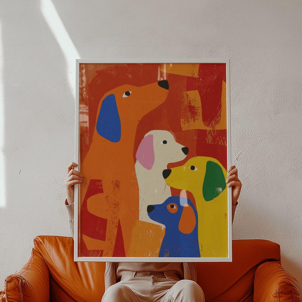Colorful Dog Print featuring Multicolored tones for bedroom decor
