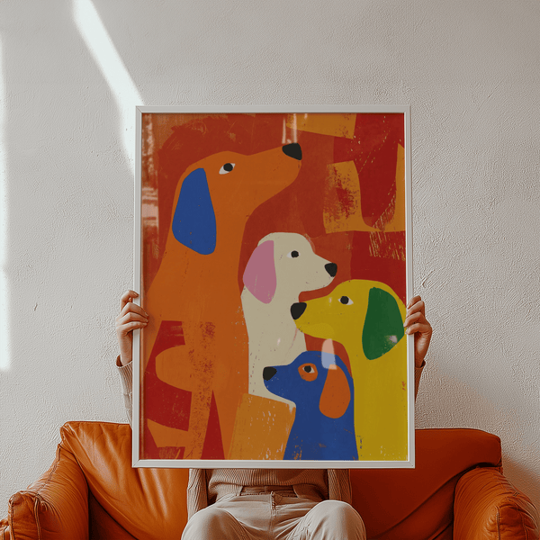 Colorful Dog Print featuring Multicolored tones for bedroom decor