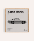 Aston Martin Art Print in Black and White for living room wall art