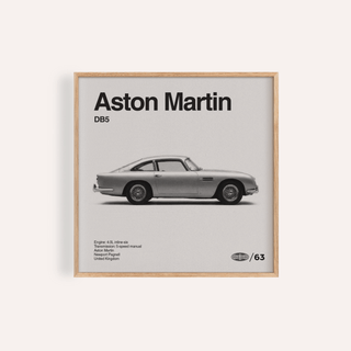 Aston Martin Art Print in Black and White for living room wall art