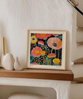 Bold Kusama-inspired floral art perfect for bedrooms or living rooms.