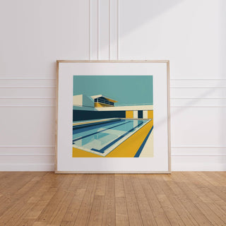 Abstract minimalistic art poster in Bauhaus style for modern interiors