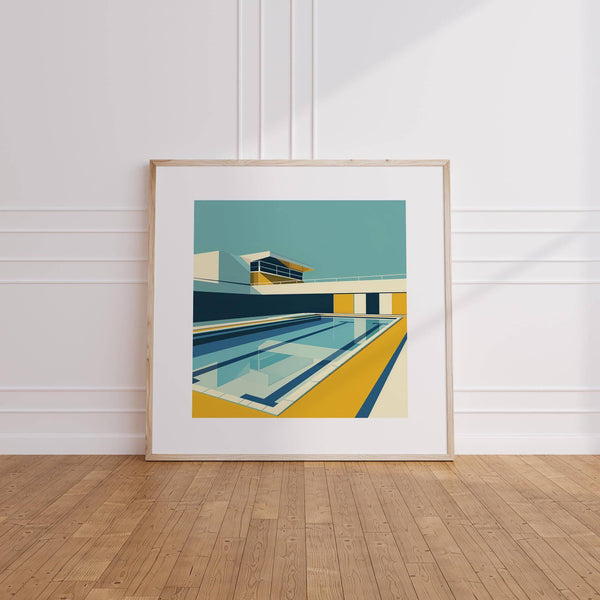 Abstract minimalistic art poster in Bauhaus style for modern interiors