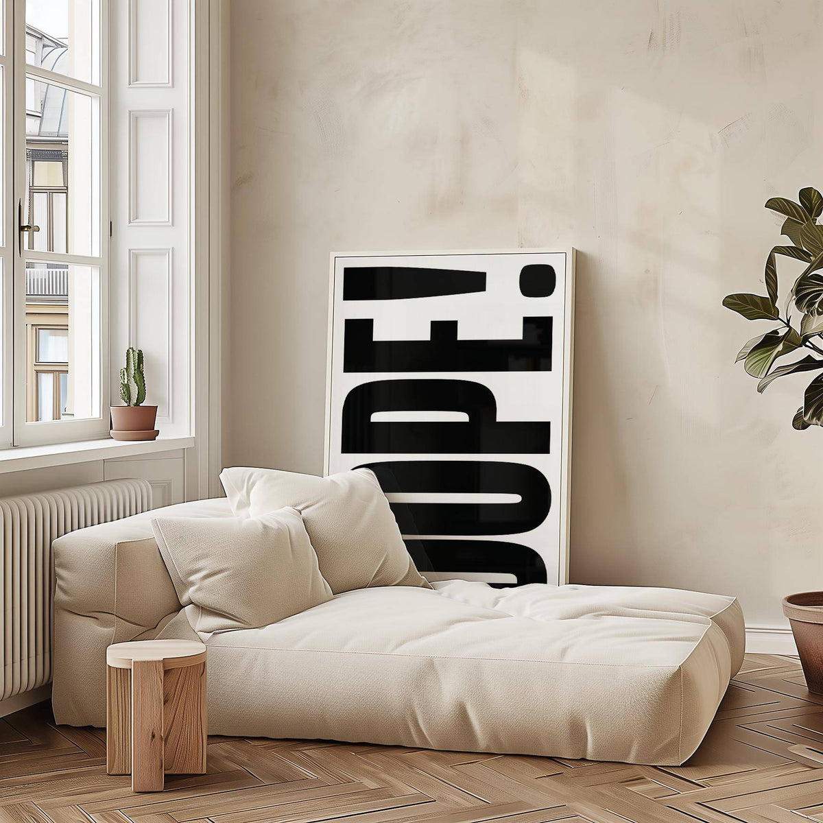 Striking big text poster with bold letter design