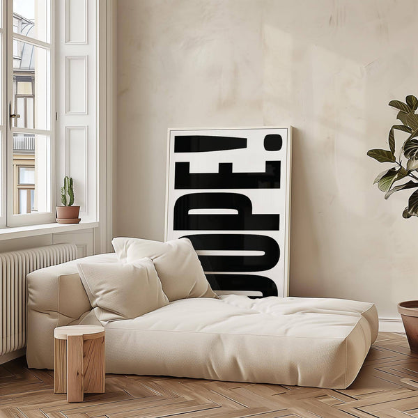 Striking big text poster with bold letter design