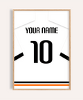 Front view of personalised football jersey print with bold number 10