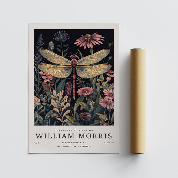 Floral and insect dragonfly art prints for natural wall styling