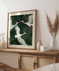 Crane wall art print for home or office decoration.