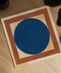 Minimalist Circle Art in calming Blue, Brown, Beige ideal for hallway